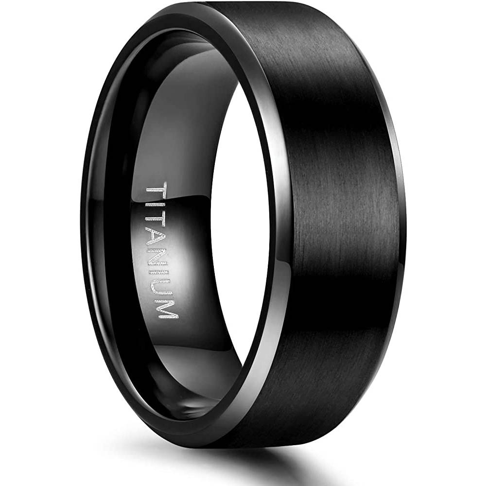 TIGRADE Titanium Rings 4MM 6MM 8MM 10MM Wedding Band in Comfort Fit Matte for Men Women Size 3-15 - B8