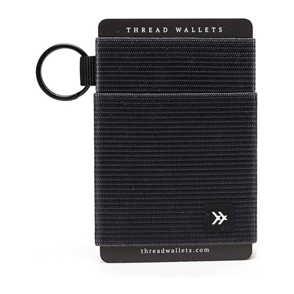 Slim Minimalist Elastic Wallet for Men & Women | Small Credit Card Holder for Front Pocket (Black) | Multiple Colors - B