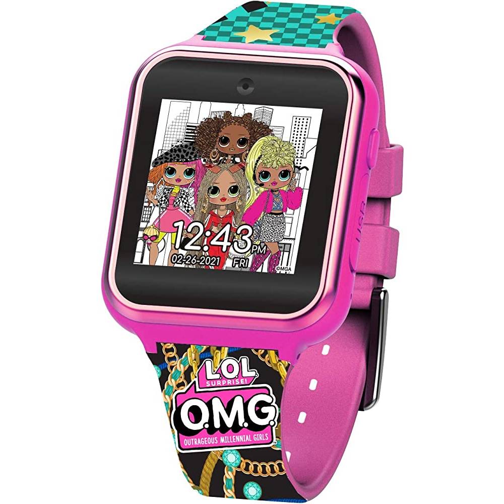 Accutime Kids LOL Surprise Checker Pink Educational Learning Touchscreen Smart Watch Toy for Girls, Boys, Toddlers - Selfie Cam, Learning Games, Alarm, Calculator, Pedometer & More (Model: LOL4296AZ) - HP