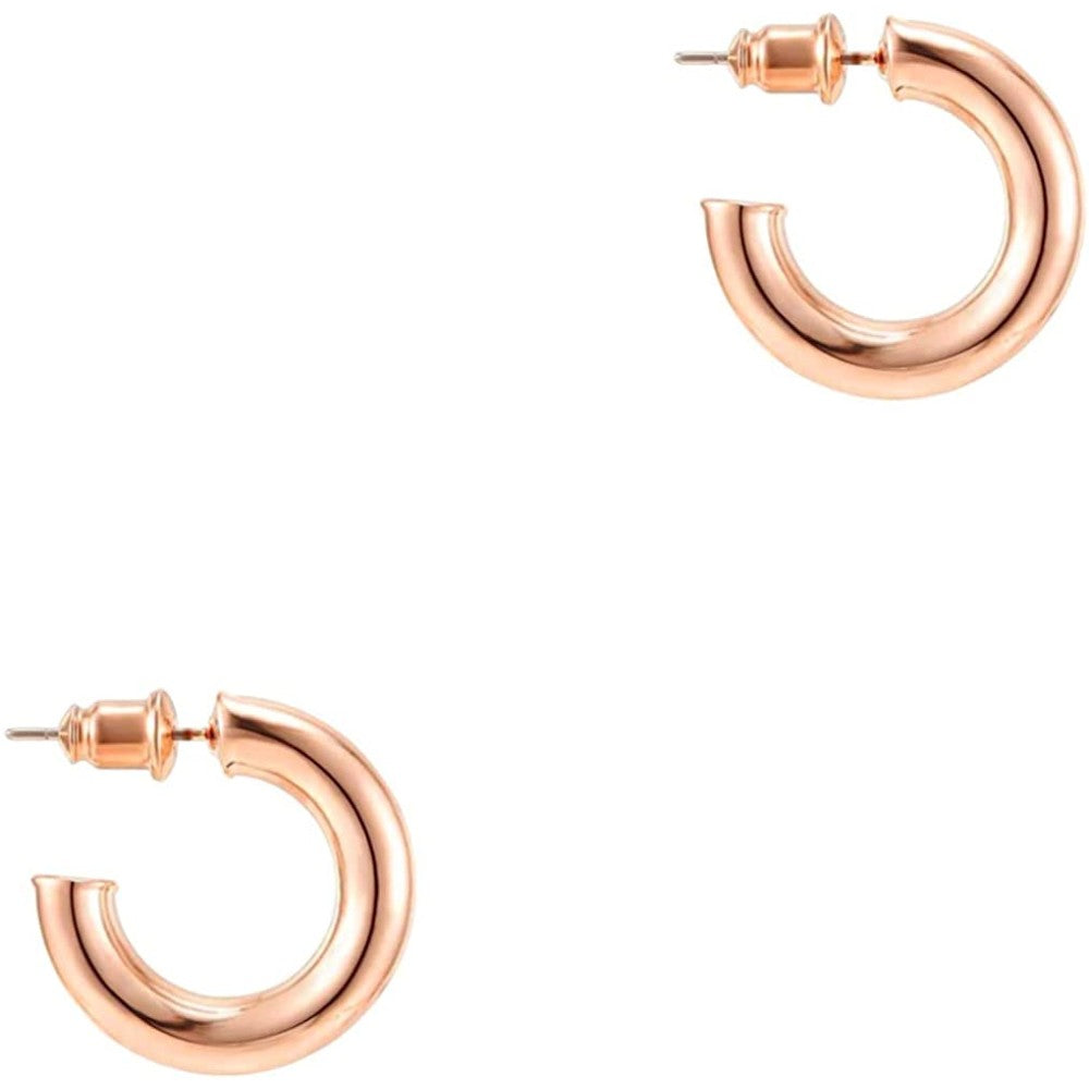 PAVOI 14K Gold Colored Lightweight Chunky Open Hoops | Gold Hoop Earrings for Women | Multiple Colors and Sizes - RG