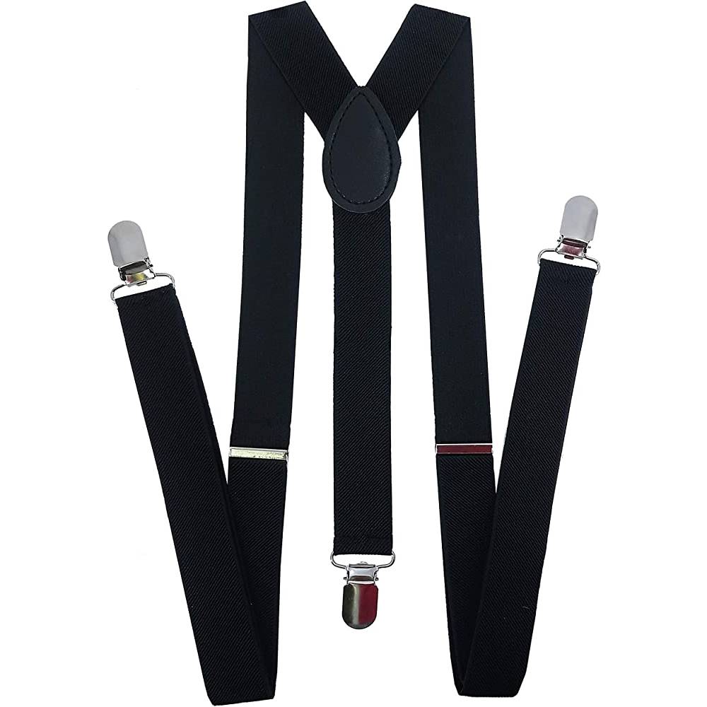 Navisima Adjustable Elastic Y Back Style Unisex Suspenders for Men and Women With Strong Metal Clips | Multiple Colors - B