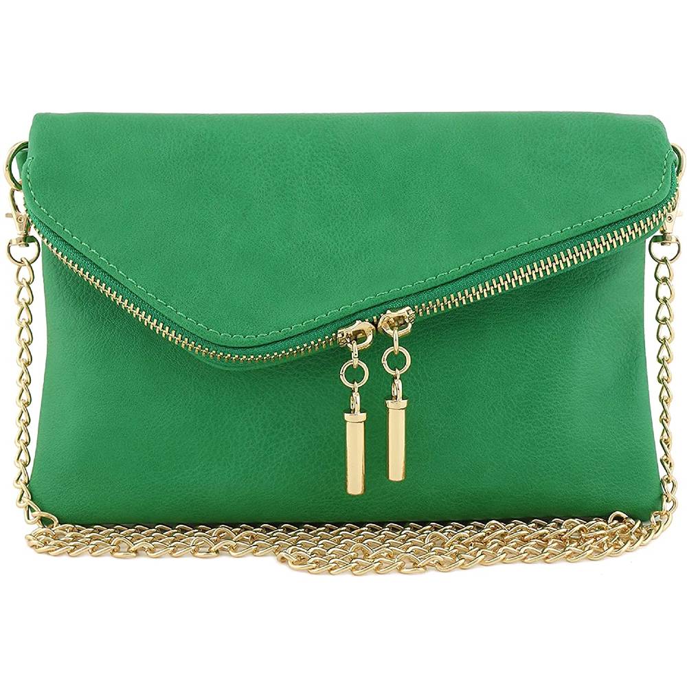 Envelope Wristlet Clutch Crossbody Bag with Chain Strap - KEG