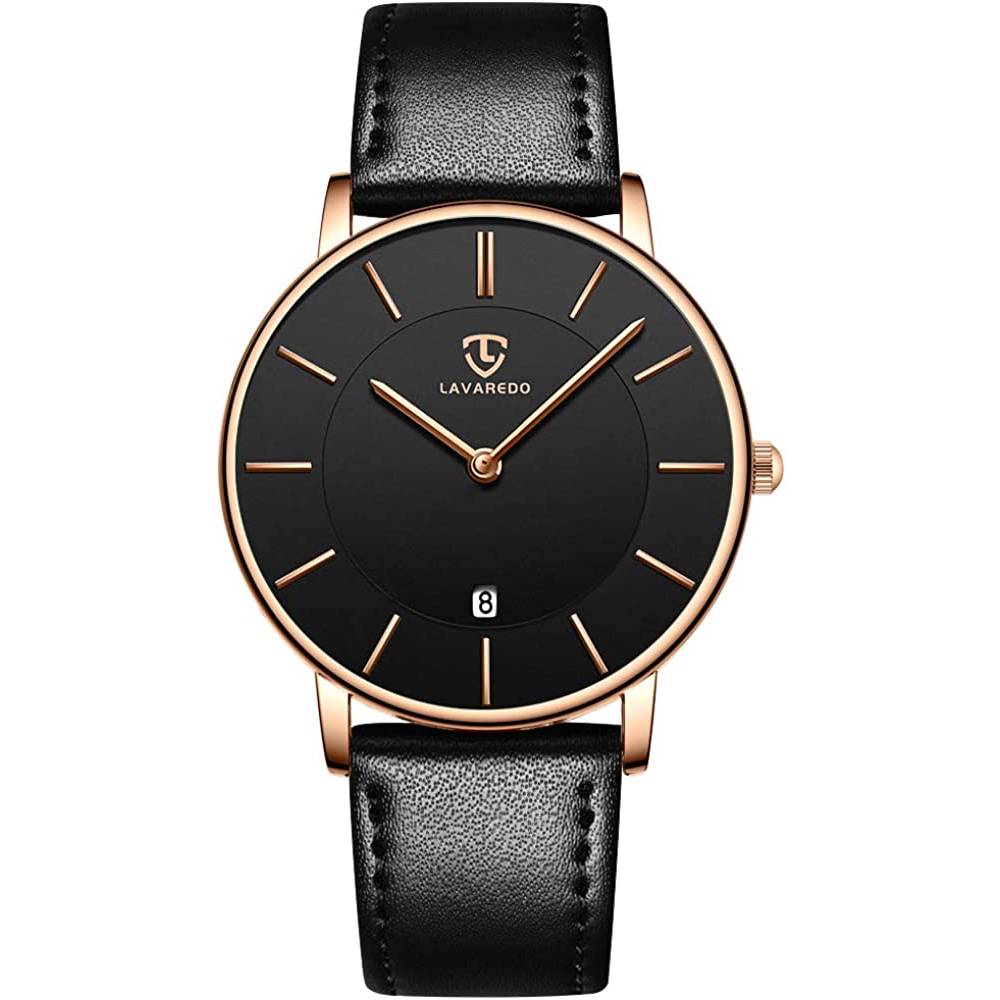 Mens Watches, Minimalist Fashion Simple Wrist Watch for Men Analog Date with Leather Strap | Multiple Colors - BL