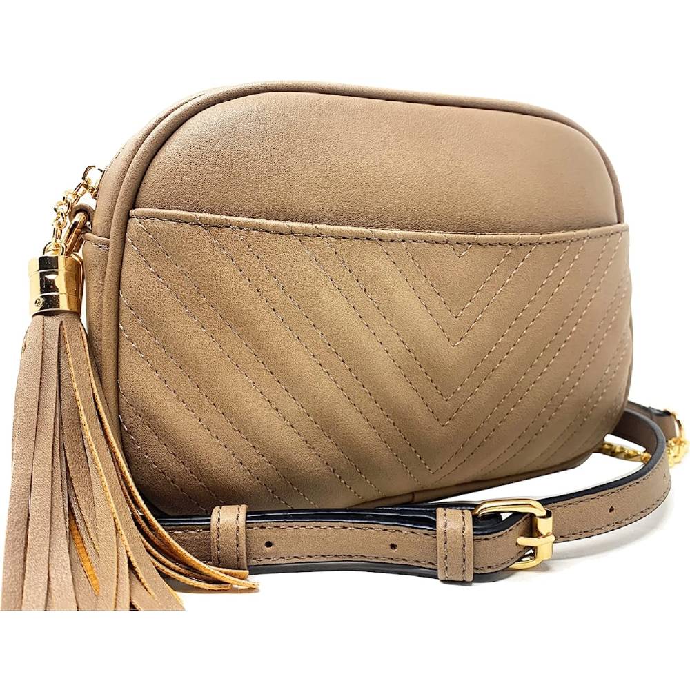 Lola Mae Quilted Crossbody Bag, Trendy Design Shoulder Purse | Multiple Colors - ST