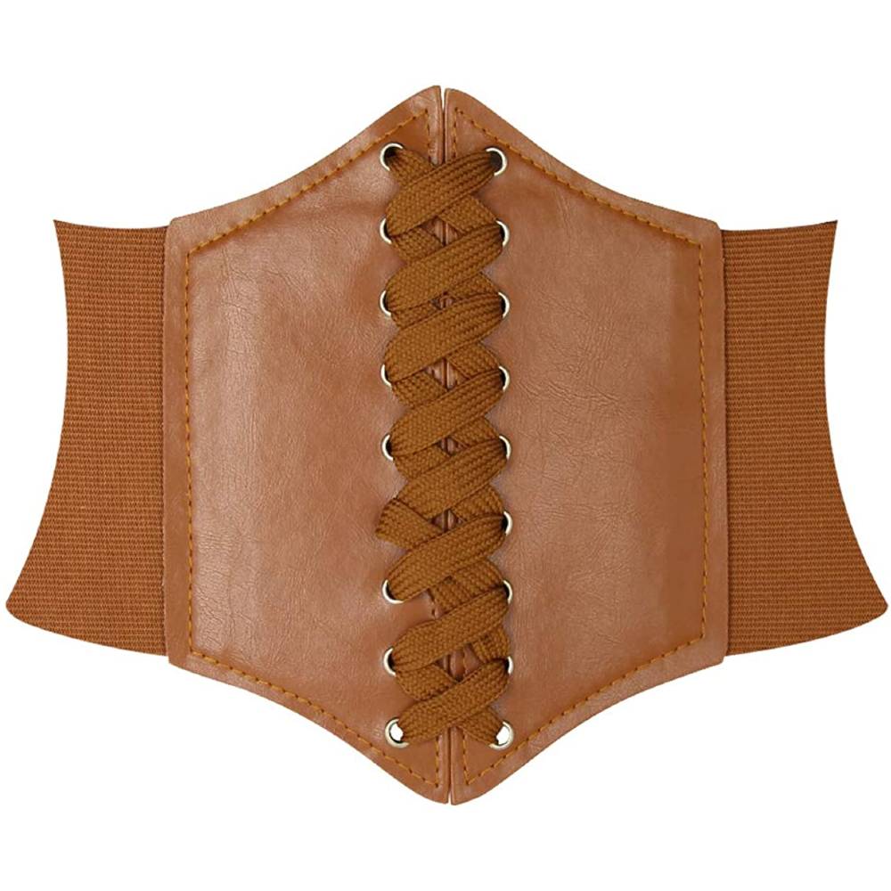 HANERDUN Lace-up Waspie Corset Belts for Women Elastic Waist Belt Tied Retro Wide Belt | Multiple Colors - SAT