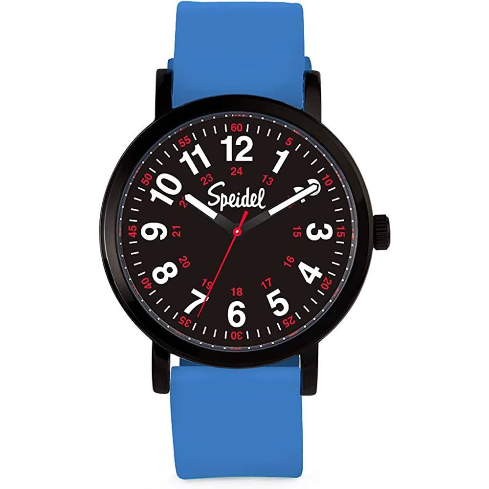 Speidel Original Scrub Watch™ for Nurse, Medical Professionals and Students – Various Medical Scrub Colors, Easy Read Dial, Military Time with Second Hand, Silicone Band, Water Resistant - BBD
