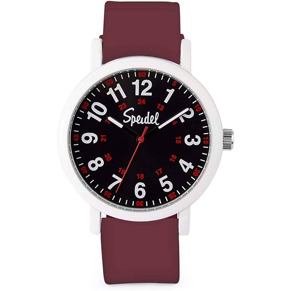 Speidel Original Scrub Watch™ for Nurse, Medical Professionals and Students – Various Medical Scrub Colors, Easy Read Dial, Military Time with Second Hand, Silicone Band, Water Resistant - WBD