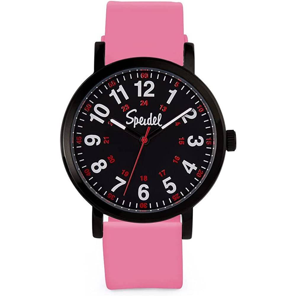Speidel Original Scrub Watch™ for Nurse, Medical Professionals and Students – Various Medical Scrub Colors, Easy Read Dial, Military Time with Second Hand, Silicone Band, Water Resistant - NBD