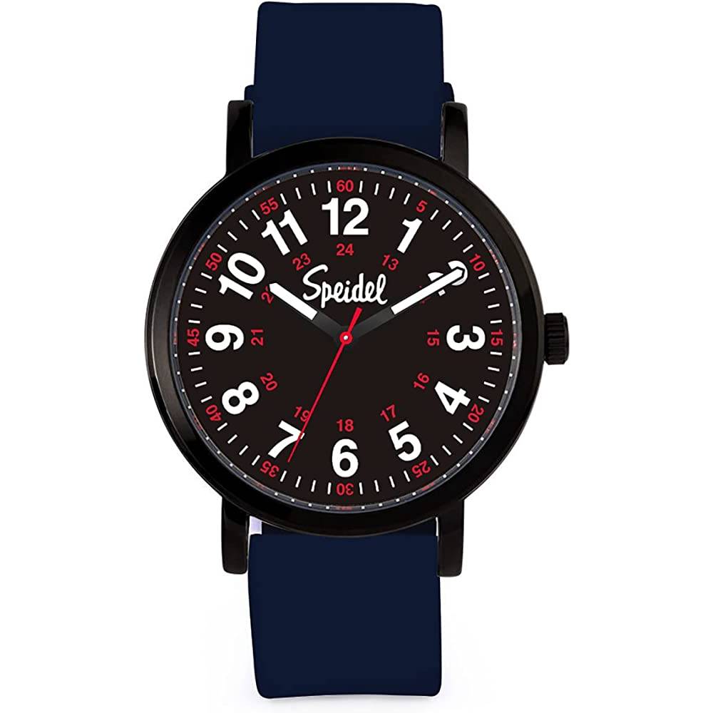 Speidel Original Scrub Watch™ for Nurse, Medical Professionals and Students – Various Medical Scrub Colors, Easy Read Dial, Military Time with Second Hand, Silicone Band, Water Resistant - NBD