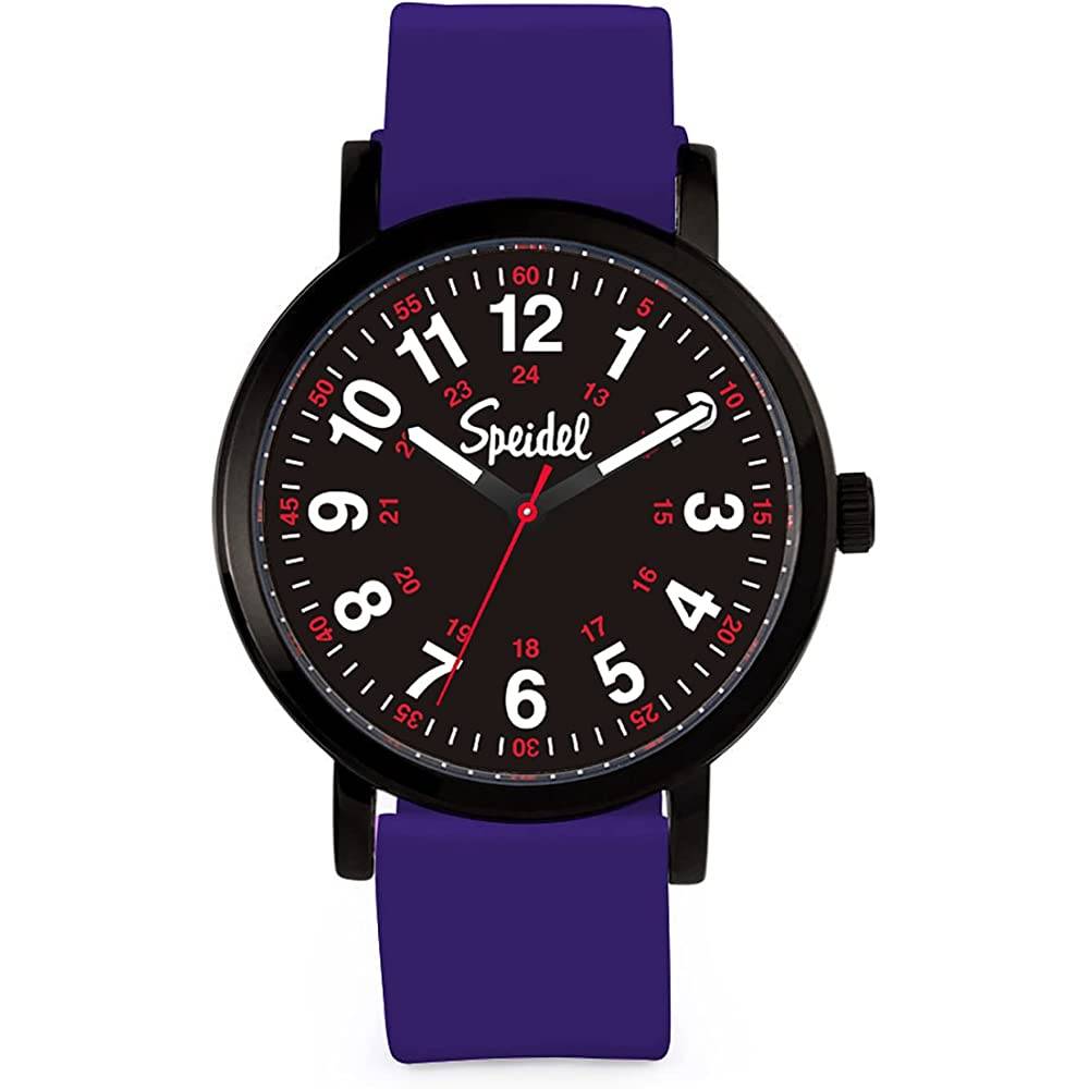 Speidel Original Scrub Watch™ for Nurse, Medical Professionals and Students – Various Medical Scrub Colors, Easy Read Dial, Military Time with Second Hand, Silicone Band, Water Resistant - PBD