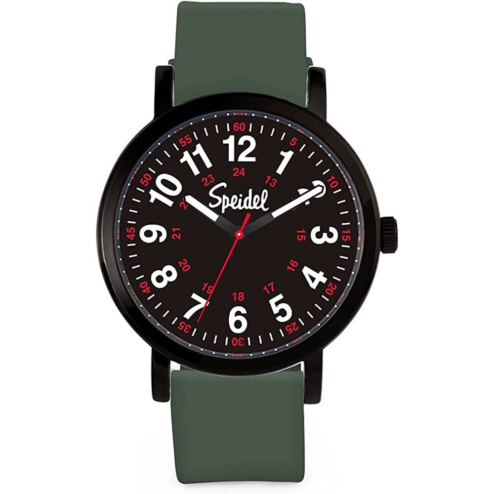 Speidel Original Scrub Watch™ for Nurse, Medical Professionals and Students – Various Medical Scrub Colors, Easy Read Dial, Military Time with Second Hand, Silicone Band, Water Resistant - AGBD