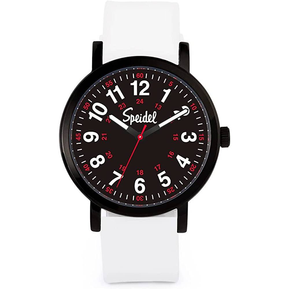 Speidel Original Scrub Watch™ for Nurse, Medical Professionals and Students – Various Medical Scrub Colors, Easy Read Dial, Military Time with Second Hand, Silicone Band, Water Resistant - WBD