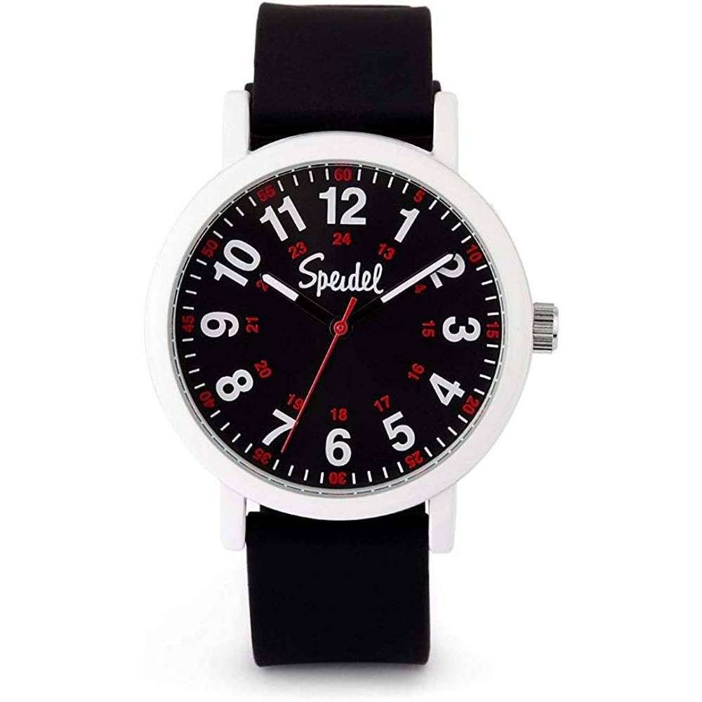 Speidel Original Scrub Watch™ for Nurse, Medical Professionals and Students – Various Medical Scrub Colors, Easy Read Dial, Military Time with Second Hand, Silicone Band, Water Resistant - BWC