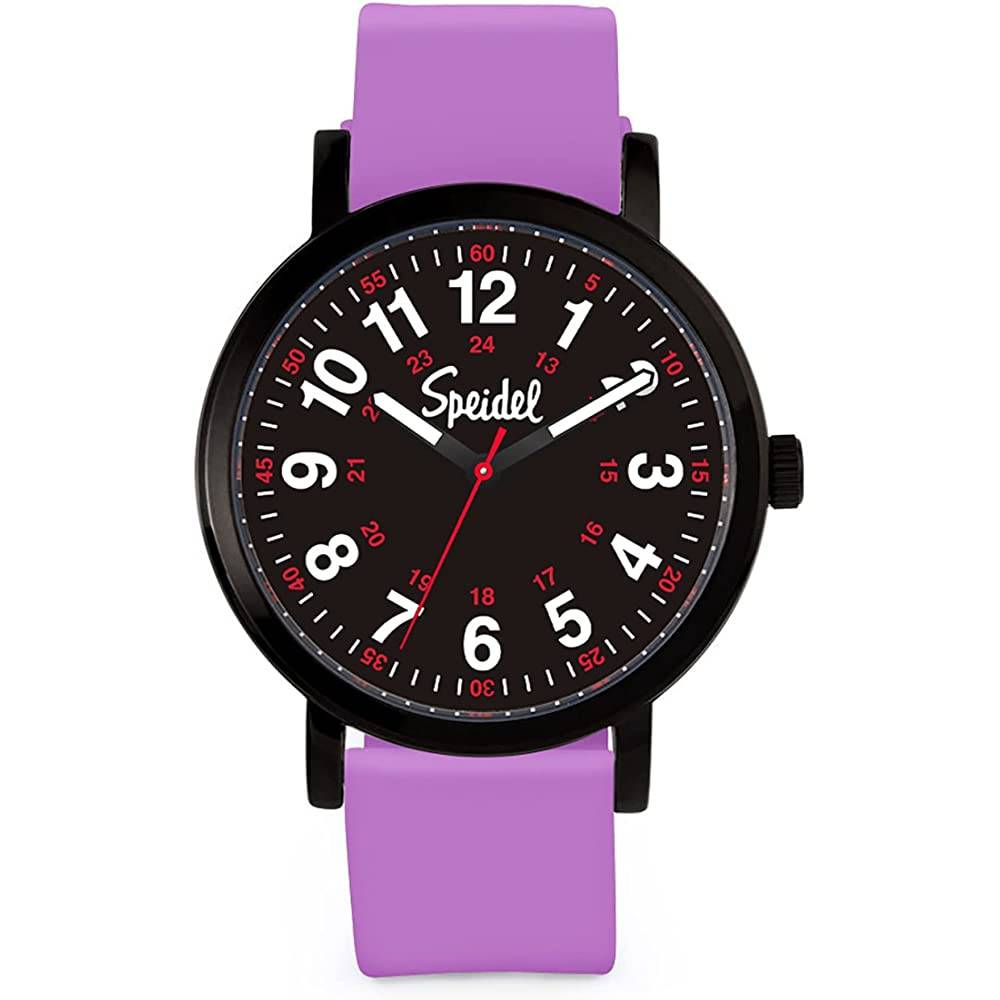 Speidel Original Scrub Watch™ for Nurse, Medical Professionals and Students – Various Medical Scrub Colors, Easy Read Dial, Military Time with Second Hand, Silicone Band, Water Resistant - LBD
