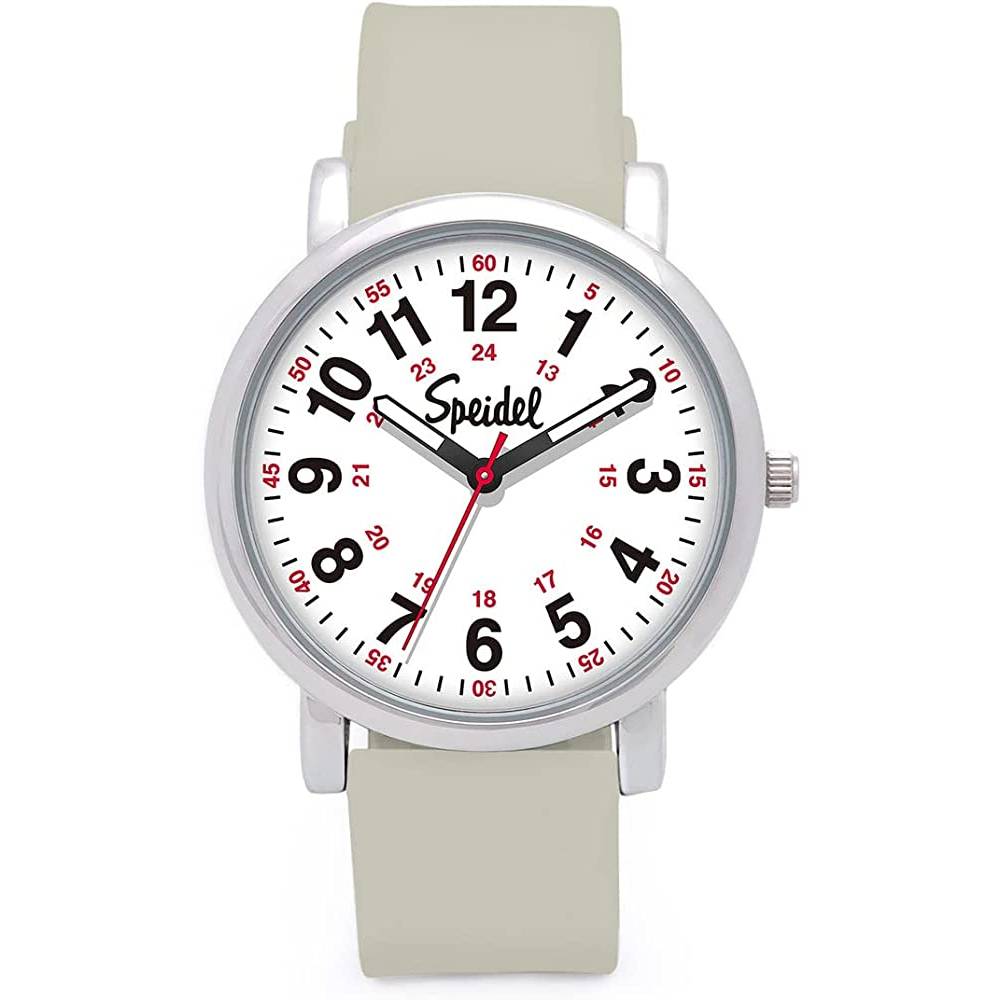 Speidel Original Scrub Watch™ for Nurse, Medical Professionals and Students – Various Medical Scrub Colors, Easy Read Dial, Military Time with Second Hand, Silicone Band, Water Resistant - LG