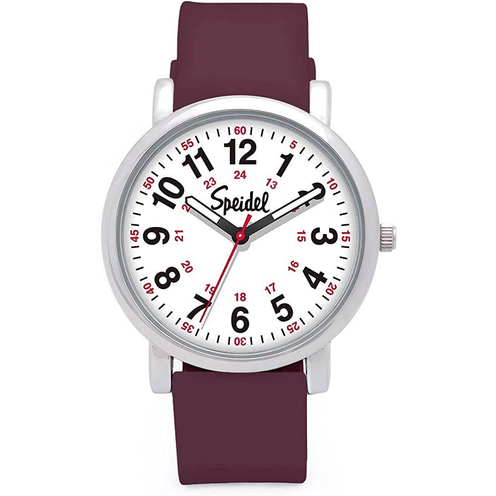 Speidel Original Scrub Watch™ for Nurse, Medical Professionals and Students – Various Medical Scrub Colors, Easy Read Dial, Military Time with Second Hand, Silicone Band, Water Resistant - WI