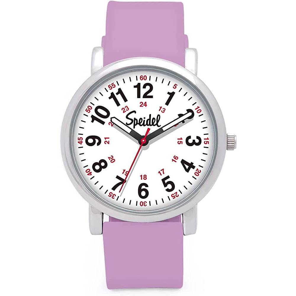 Speidel Original Scrub Watch™ for Nurse, Medical Professionals and Students – Various Medical Scrub Colors, Easy Read Dial, Military Time with Second Hand, Silicone Band, Water Resistant - LC