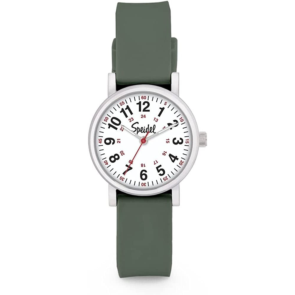 Speidel Petite Scrub Watch™ for Nurse, Doctors, Medical Professionals and Students – Men, Women, Unisex, Easy Read Dial, Military Time with Second Hand, Silicone Band, Water Resistant - AG