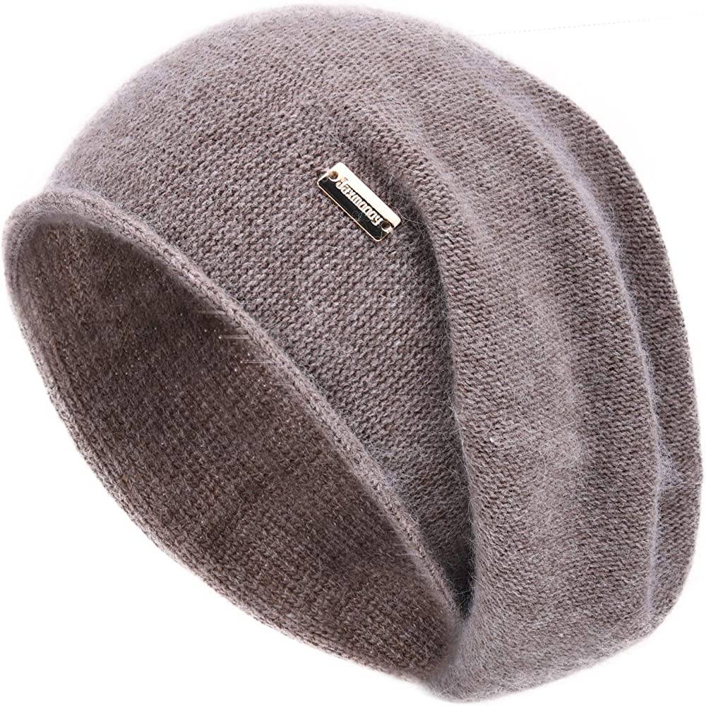 jaxmonoy Cashmere Slouchy Knit Beanie Hat for Women Winter Soft Warm Ladies Wool Knitted Skull Beanies Cap | Multiple Colors - BR
