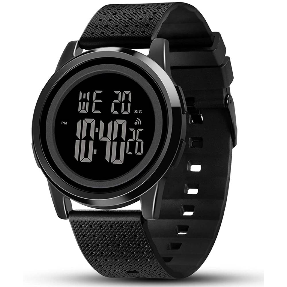 YUINK Mens Watch Ultra-Thin Digital Sports Watch Waterproof Stainless Steel Fashion Wrist Watch for Men | Multiple Colors - B