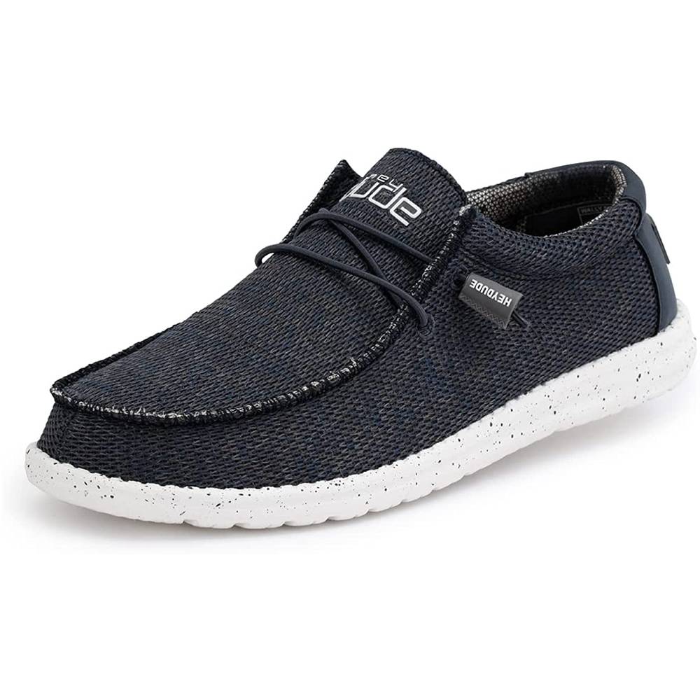 Hey Dude Men's Wally Sox Onyx Multiple Colors | Men’s Shoes | Men's Lace Up Loafers | Comfortable & Light-Weight - NG
