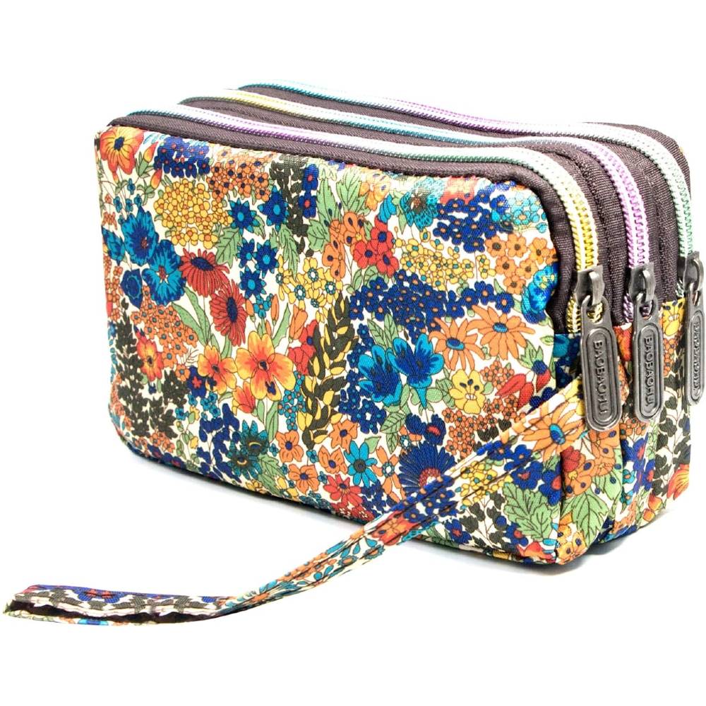 BIAOTIE Large Capacity Wristlet Wallet - Women Printed Nylon Waterproof Handbag Clutch Purse | Multiple Colors - F12