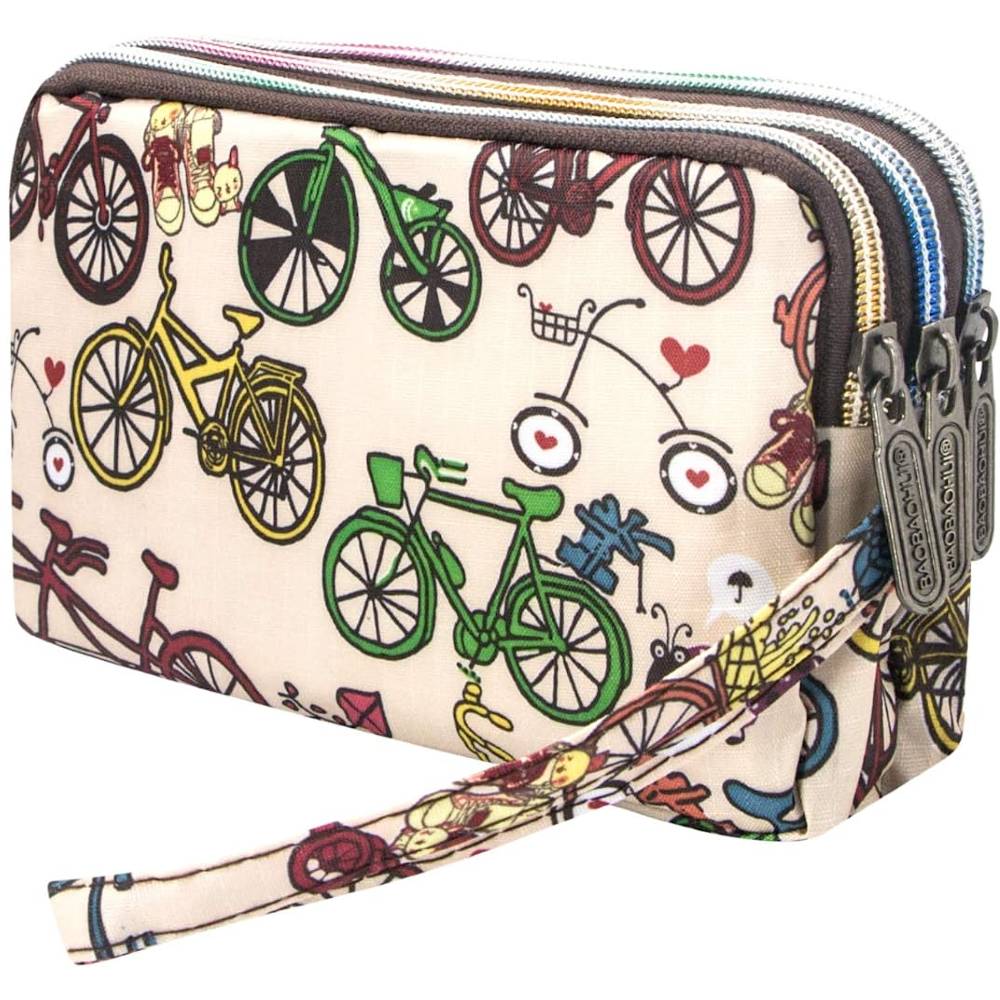 BIAOTIE Large Capacity Wristlet Wallet - Women Printed Nylon Waterproof Handbag Clutch Purse | Multiple Colors - F!