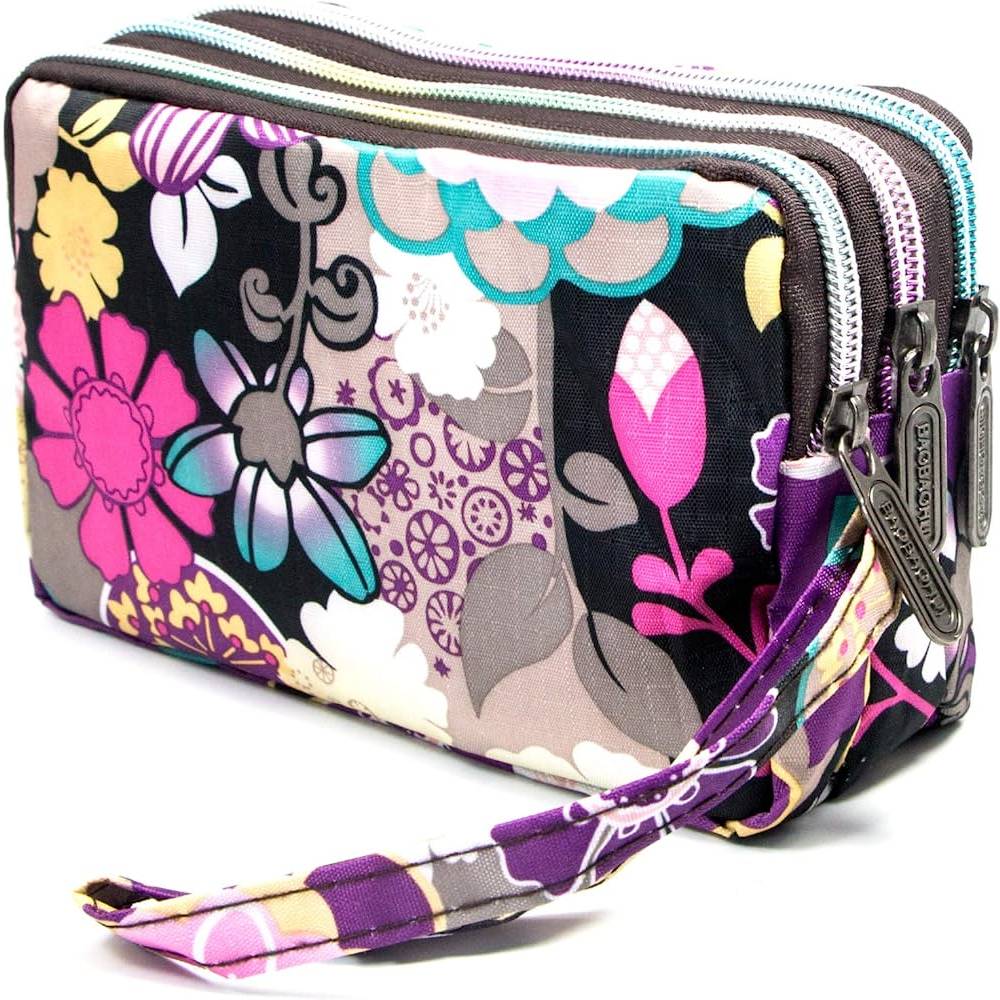 BIAOTIE Large Capacity Wristlet Wallet - Women Printed Nylon Waterproof Handbag Clutch Purse | Multiple Colors - F10