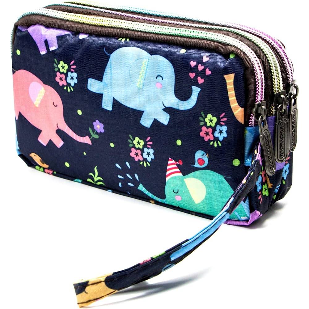 BIAOTIE Large Capacity Wristlet Wallet - Women Printed Nylon Waterproof Handbag Clutch Purse | Multiple Colors - F6