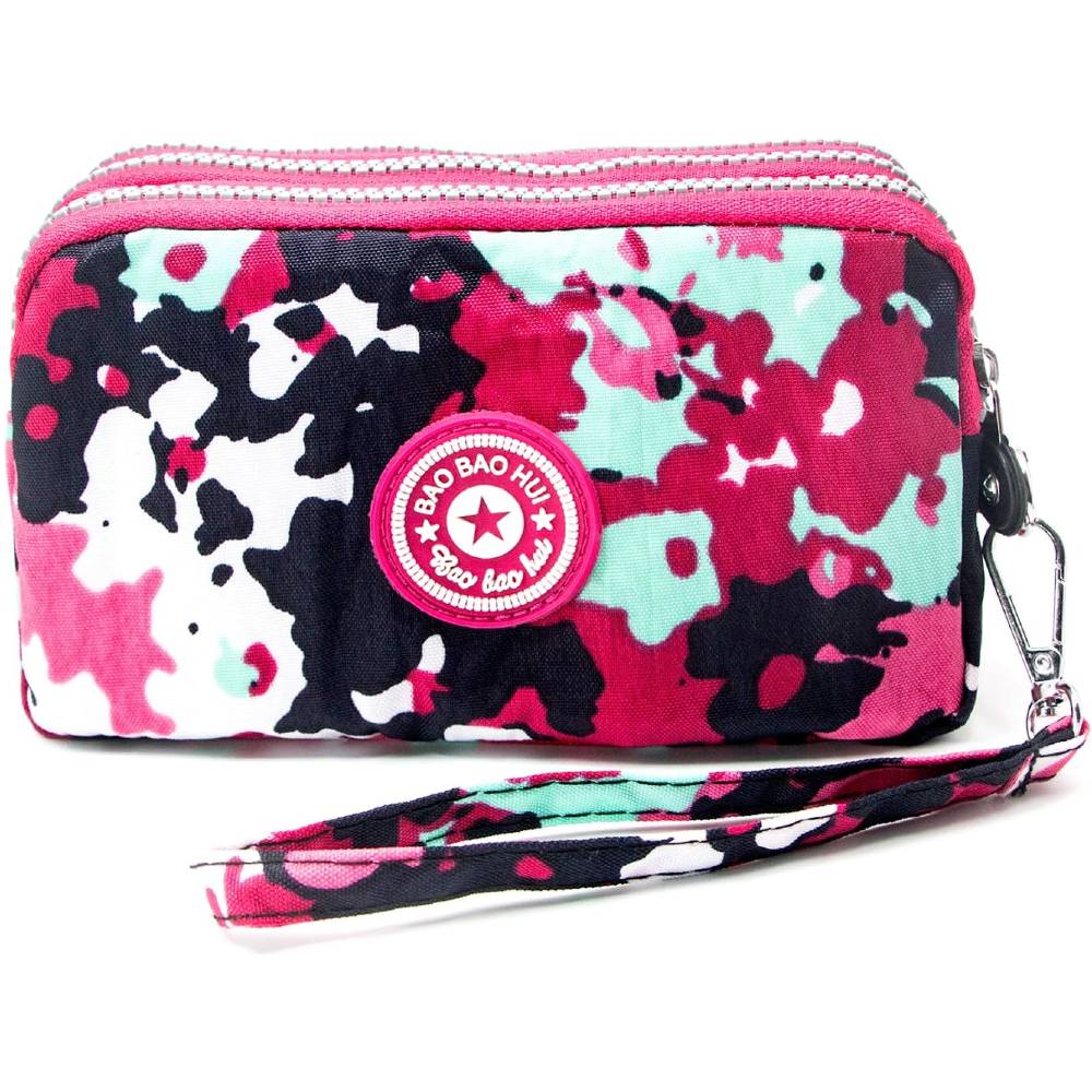 BIAOTIE Large Capacity Wristlet Wallet - Women Printed Nylon Waterproof Handbag Clutch Purse | Multiple Colors - H8