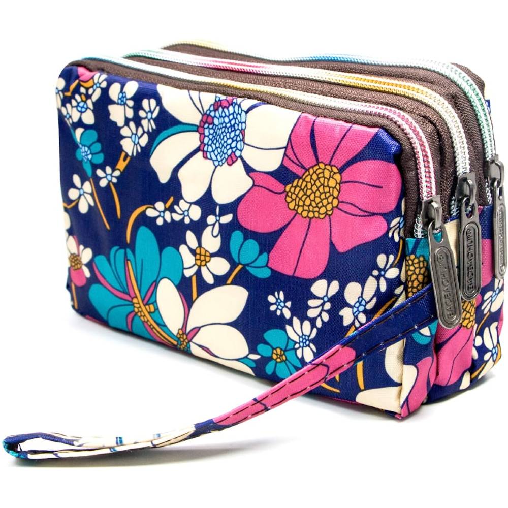 BIAOTIE Large Capacity Wristlet Wallet - Women Printed Nylon Waterproof Handbag Clutch Purse | Multiple Colors - F9