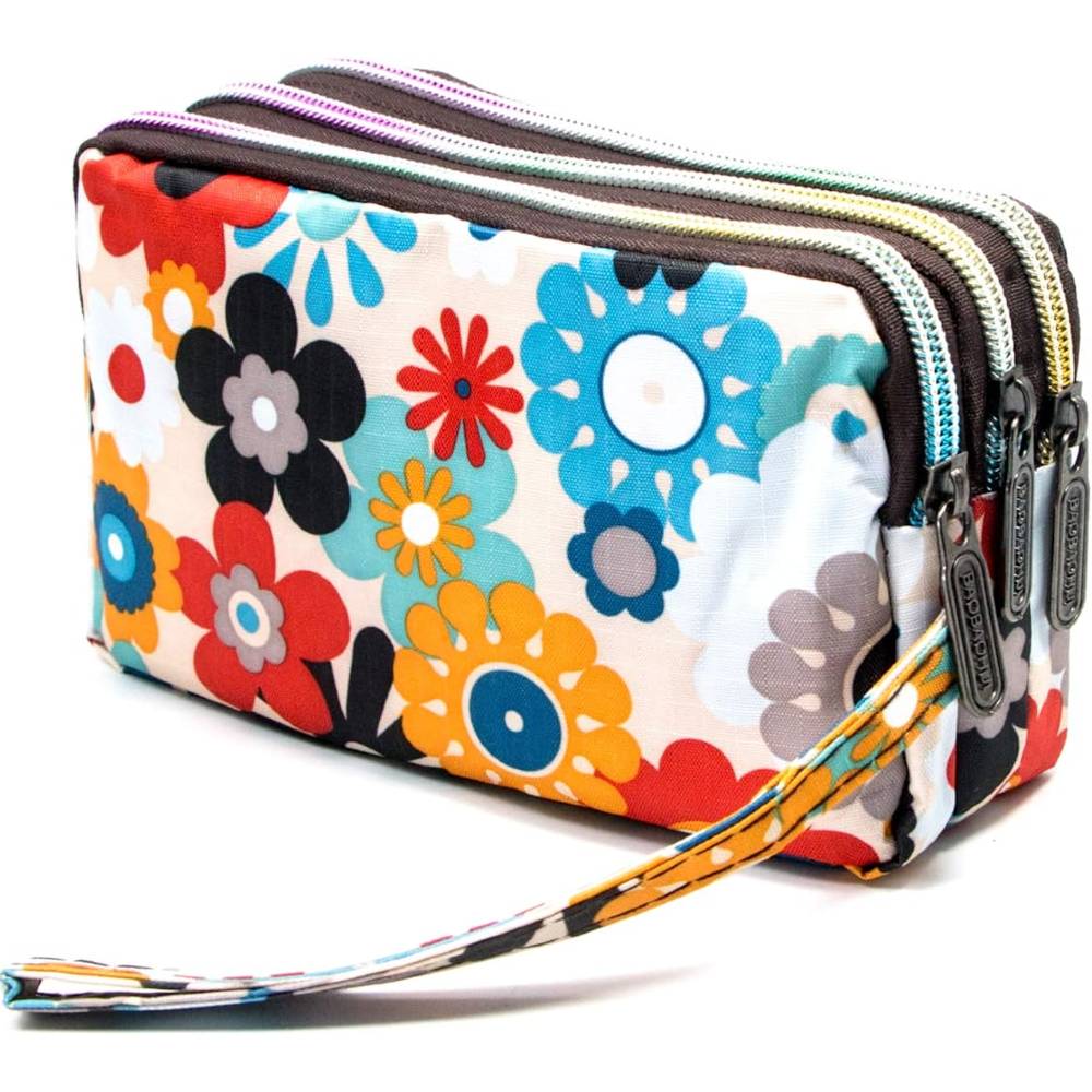 BIAOTIE Large Capacity Wristlet Wallet - Women Printed Nylon Waterproof Handbag Clutch Purse | Multiple Colors - F8