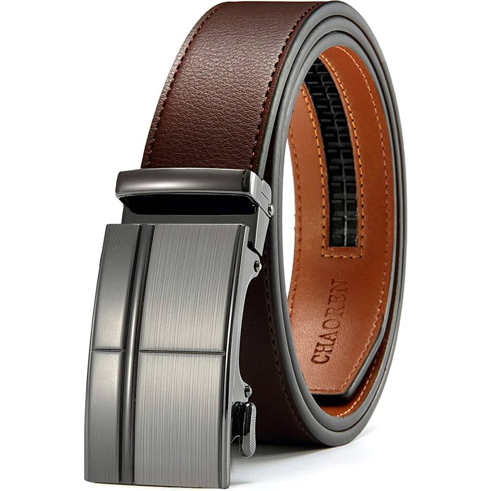 CHAOREN Ratchet Belt for men - Mens Belt Leather 1 3/8" for Casual Jeans - Micro Adjustable Belt Fit Everywhere - CDBR
