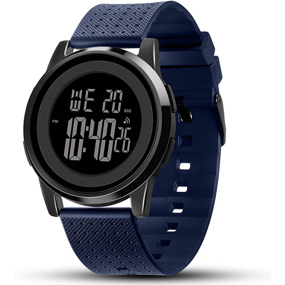 YUINK Mens Watch Ultra-Thin Digital Sports Watch Waterproof Stainless Steel Fashion Wrist Watch for Men Women - NBL
