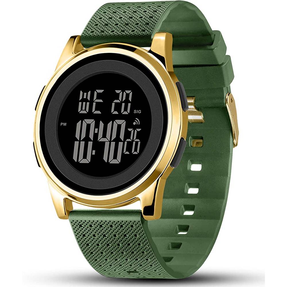 YUINK Mens Watch Ultra-Thin Digital Sports Watch Waterproof Stainless Steel Fashion Wrist Watch for Men Women - GGR
