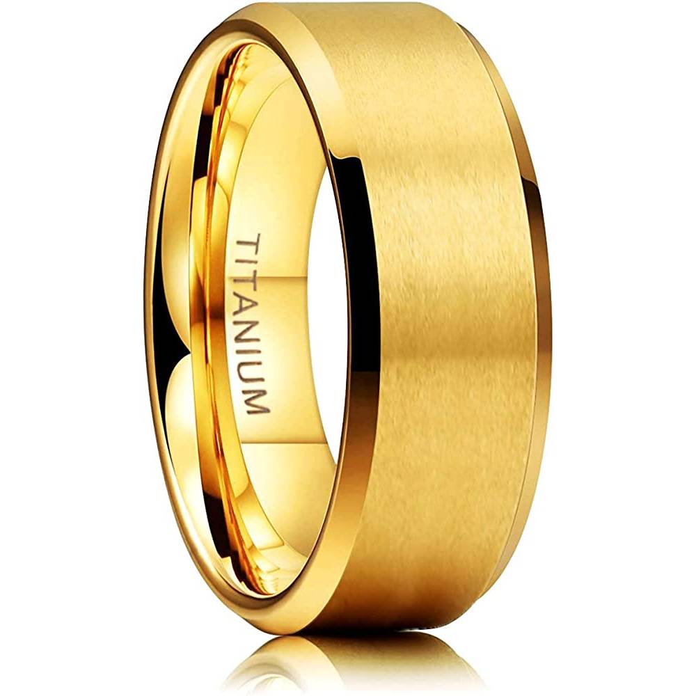 TIGRADE Titanium Rings 4MM 6MM 8MM 10MM Wedding Band in Comfort Fit Matte for Men Women Size 3-15 - G8