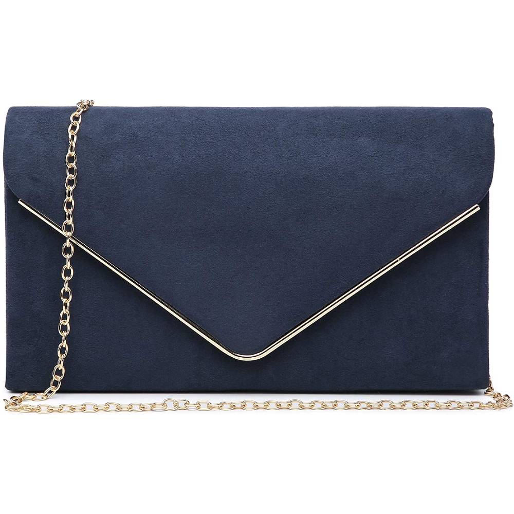 Dasein Women Faux Suede Evening Clutch Bags Formal Party Clutches Wedding Purses Cocktail Prom Clutches | Multiple Colors - N