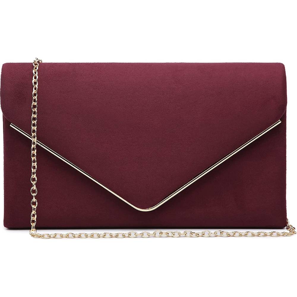 Dasein Women Faux Suede Evening Clutch Bags Formal Party Clutches Wedding Purses Cocktail Prom Clutches | Multiple Colors - WI
