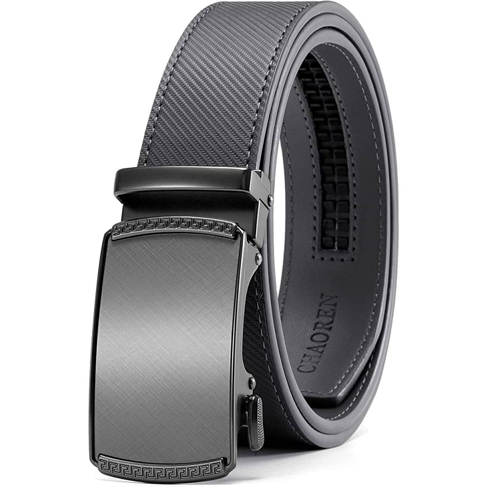CHAOREN Ratchet Belt for men - Mens Belt Leather 1 3/8" for Casual Jeans - Micro Adjustable Belt Fit Everywhere - ICHDEG