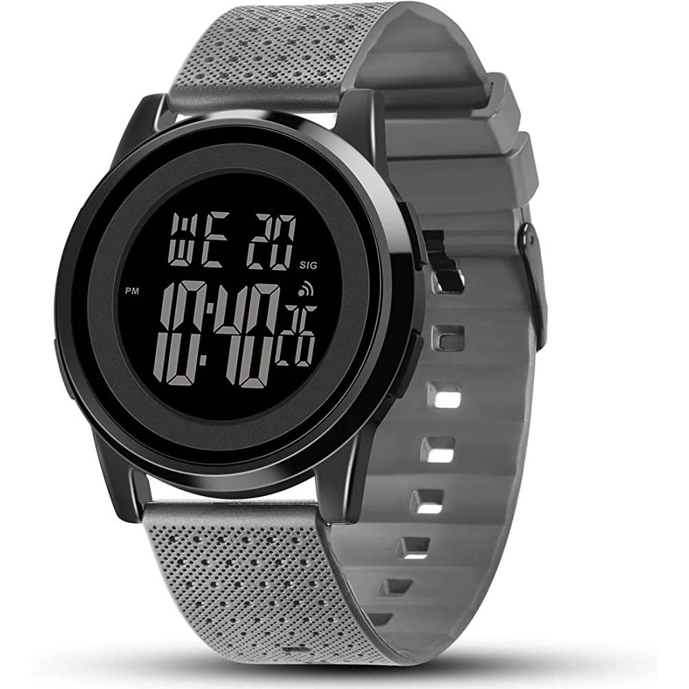 YUINK Mens Watch Ultra-Thin Digital Sports Watch Waterproof Stainless Steel Fashion Wrist Watch for Men Women - BG
