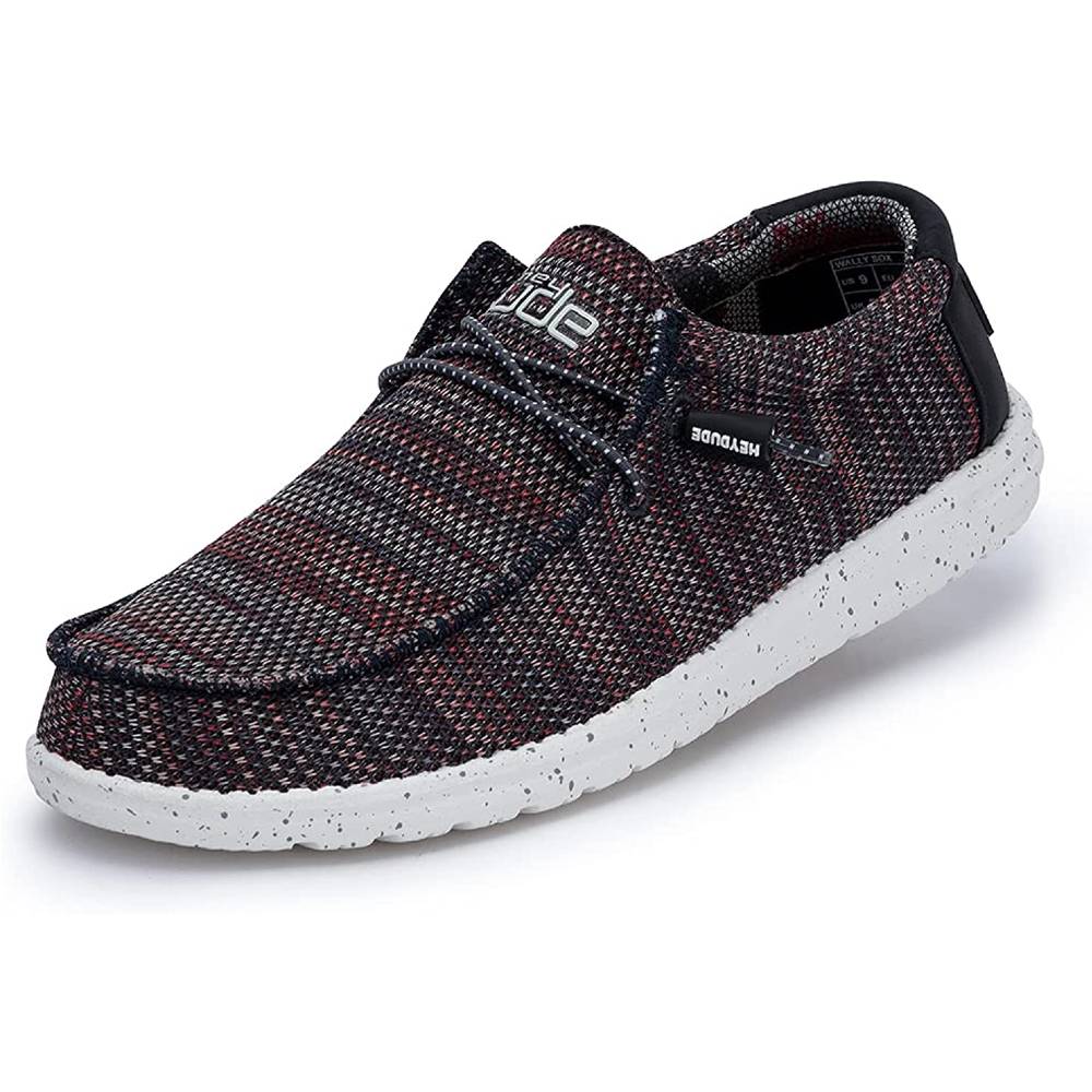 Hey Dude Men's Wally Sox Onyx Multiple Colors | Men’s Shoes | Men's Lace Up Loafers | Comfortable & Light-Weight - GR