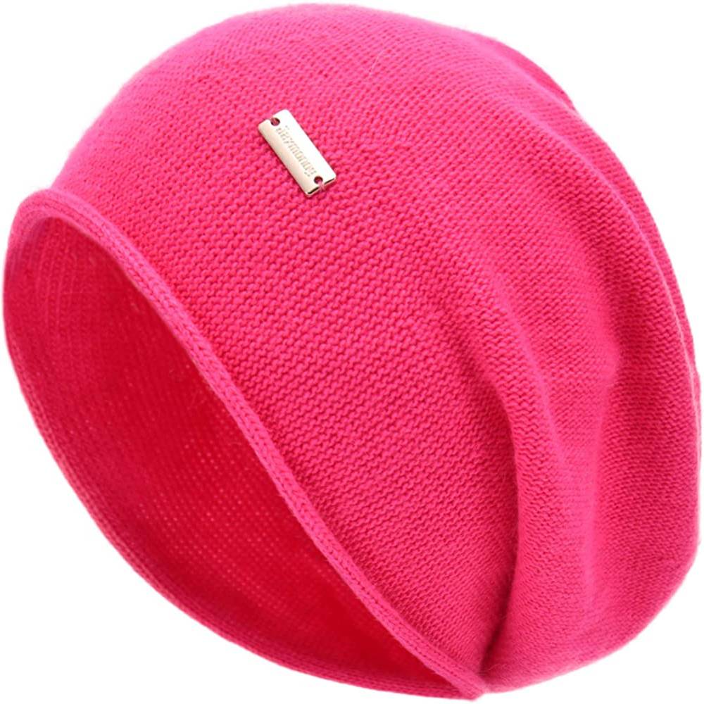 jaxmonoy Cashmere Slouchy Knit Beanie Hat for Women Winter Soft Warm Ladies Wool Knitted Skull Beanies Cap | Multiple Colors - R