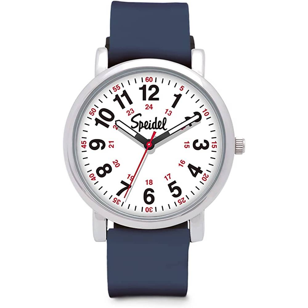 Speidel Original Scrub Watch™ for Nurse, Medical Professionals and Students – Various Medical Scrub Colors, Easy Read Dial, Military Time with Second Hand, Silicone Band, Water Resistant - ENB