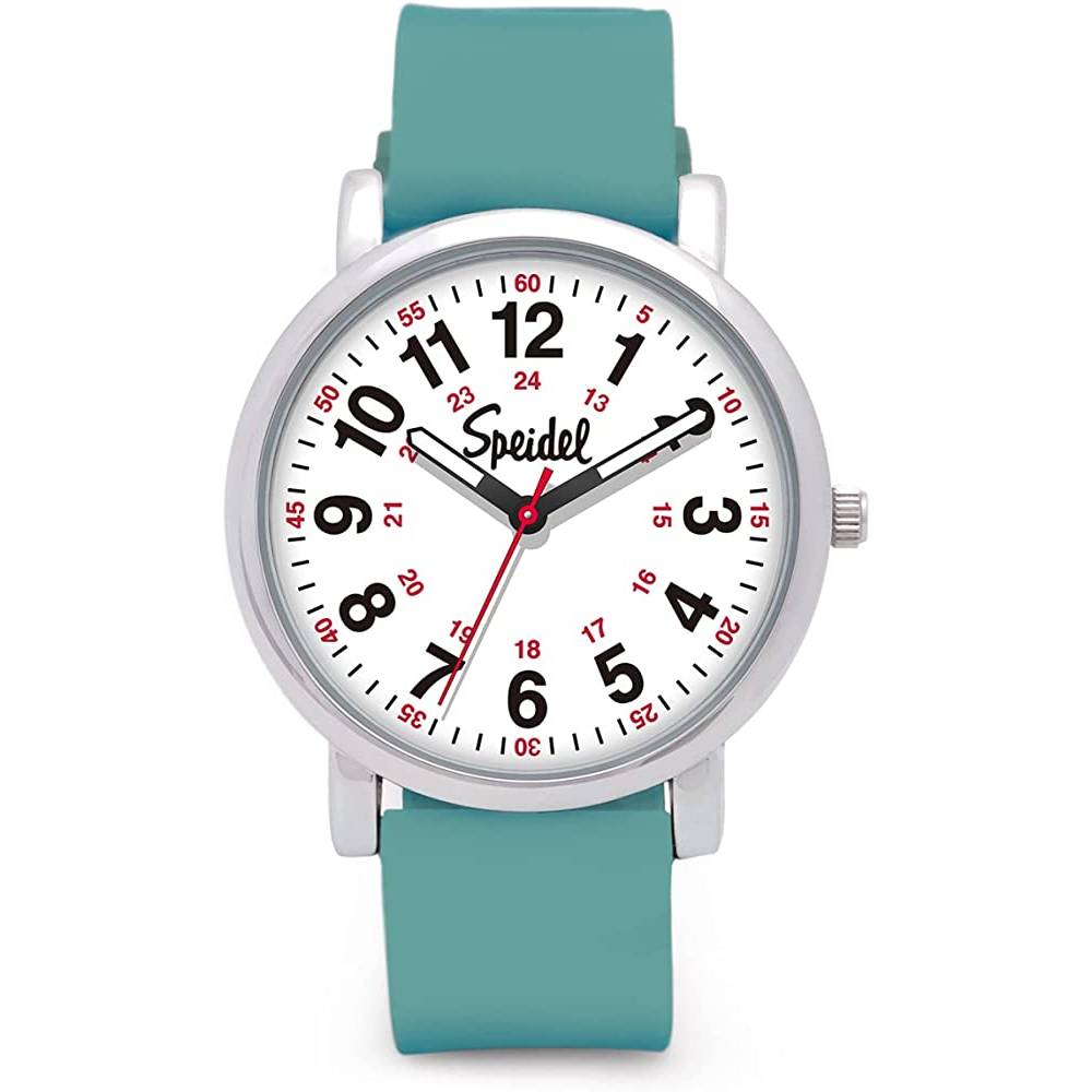 Speidel Original Scrub Watch™ for Nurse, Medical Professionals and Students – Various Medical Scrub Colors, Easy Read Dial, Military Time with Second Hand, Silicone Band, Water Resistant - ETB