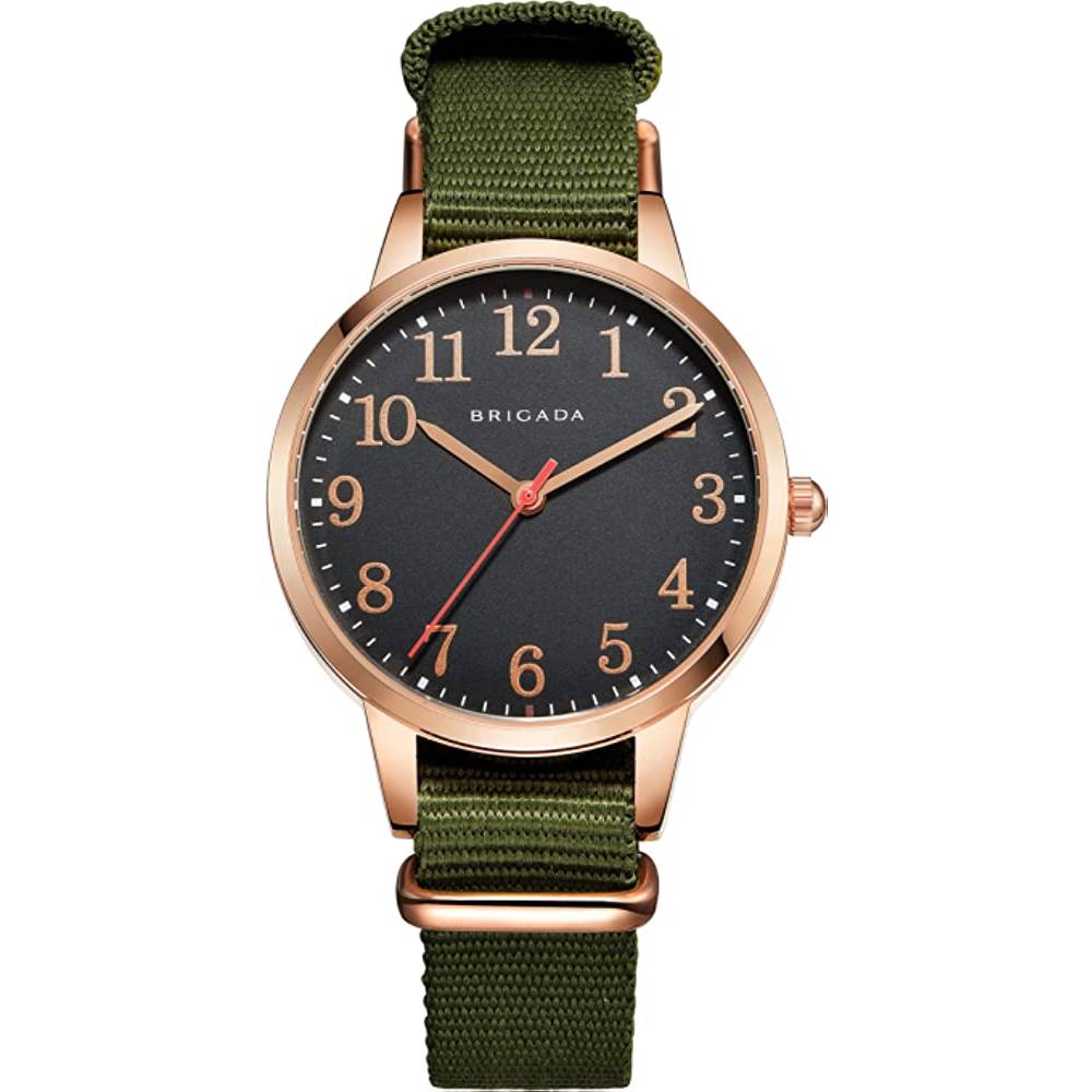 BRIGADA Women's Watch Elegant Watch for Women Leather Band Ladies Watch for Women Waterproof - NG