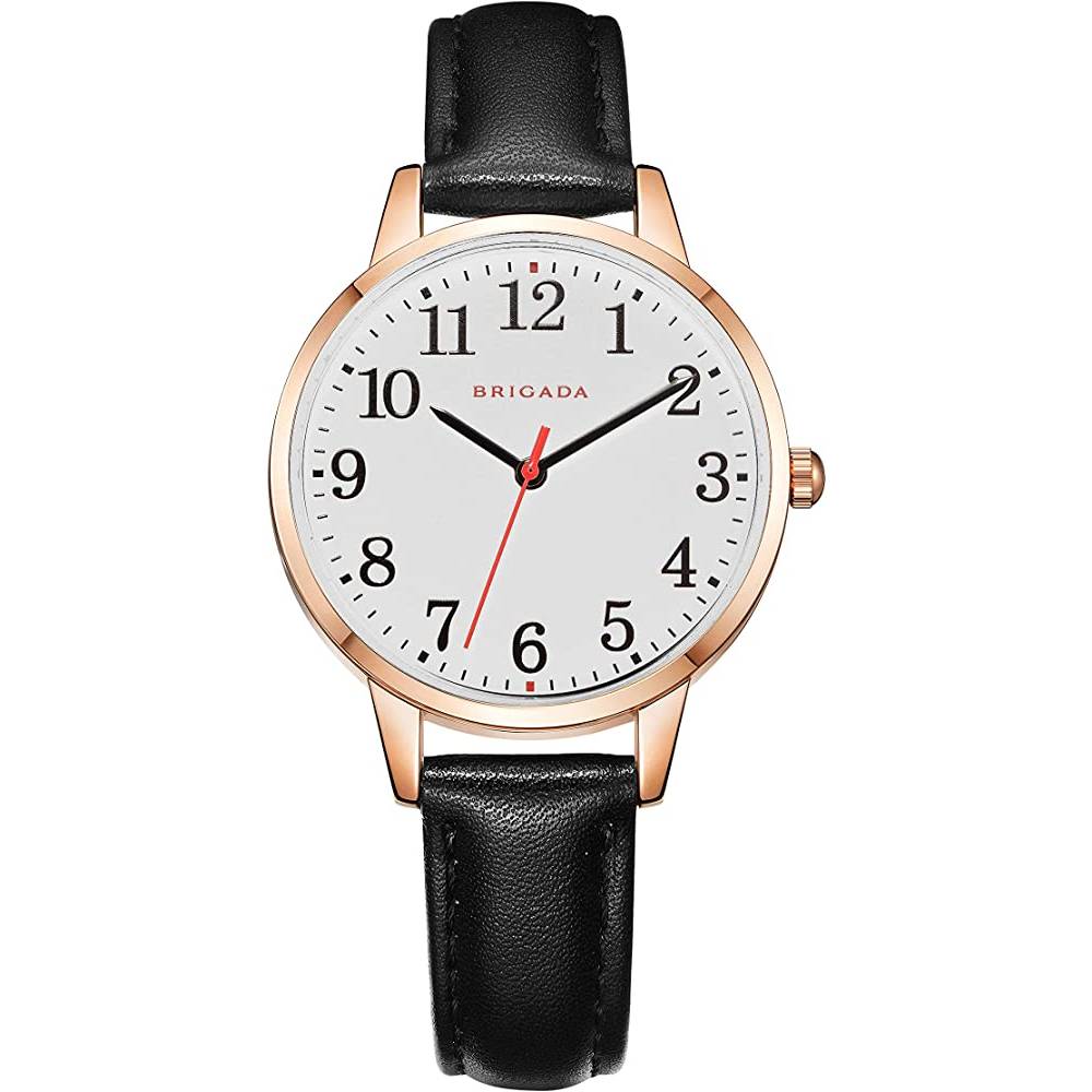 BRIGADA Women's Watch Elegant Watch for Women Leather Band Ladies Watch for Women Waterproof - BLW