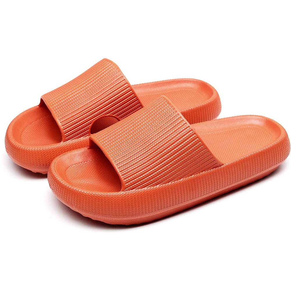 Cloud Slippers for Women and Men, Rosyclo Massage Shower Bathroom Non-Slip Quick Drying Open Toe Super Soft Comfy Thick Sole Home House Cloud Cushion Slide Sandals for Indoor & Outdoor Platform Shoes | Multiple Colors and Sizes - O