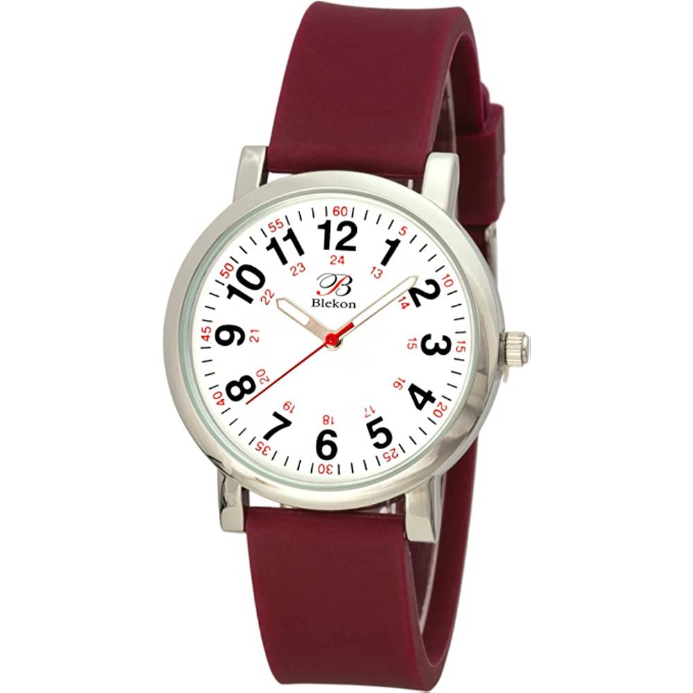 Blekon Original Nurse Watch for Medical Professionals and Students – Various Scrub Colors, Easy Read Dial, Military Time with Second Hand, Silicone Band, 3 ATM Water Resistant - M