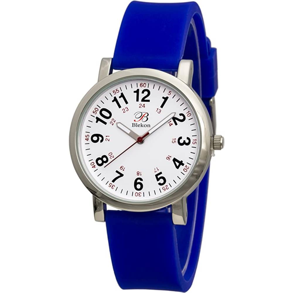 Blekon Original Nurse Watch for Medical Professionals and Students – Various Scrub Colors, Easy Read Dial, Military Time with Second Hand, Silicone Band, 3 ATM Water Resistant - BL