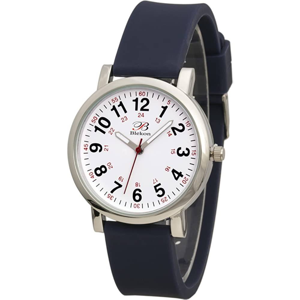 Blekon Original Nurse Watch for Medical Professionals and Students – Various Scrub Colors, Easy Read Dial, Military Time with Second Hand, Silicone Band, 3 ATM Water Resistant - N